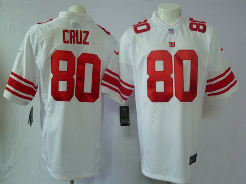New York Giants 80 Cruz Authentic White Game Nike NFL Jerseys